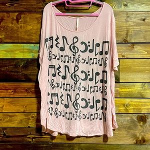 Pink Music Note Blouse
